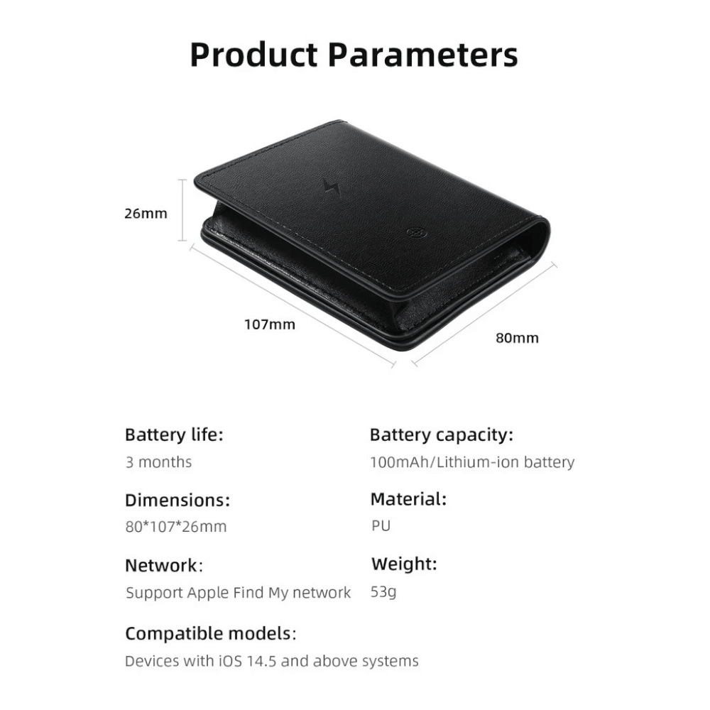 กระเป๋าเก็บการ์ดอัจฉริยะ HOCO E91F พร้อม GPS TRACKER ติดตามตำแหน่งทั่วโลก สำหรับ APPLE IOS เก็บบัตรได้ 11 ใบ